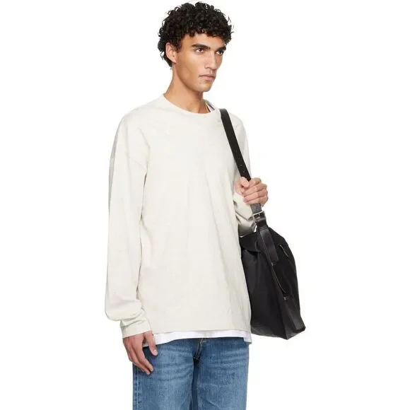 Fear of God Essentials Classic Long Sleeve Tee.Ivory. Oversized.Streetwear. Sz L - Picture 13 of 14